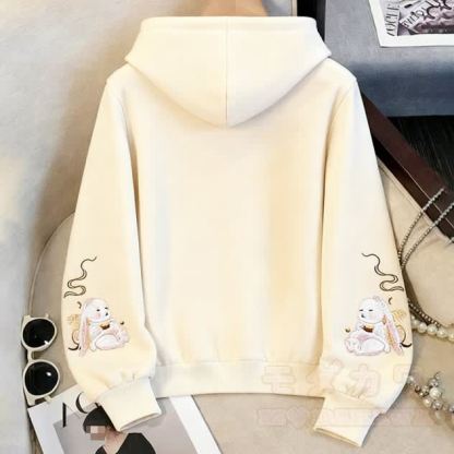 Modern Chinese Style Embroidered Hooded Sweatshirt - image 3