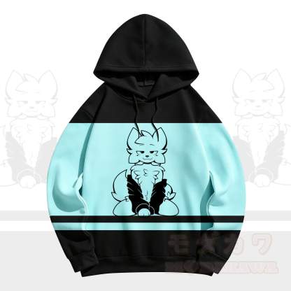 MODAKAWA X zarckets Chic Anime Fox Graphic Hoodie Sweatshirt - Mint Green - 5XL - image 4