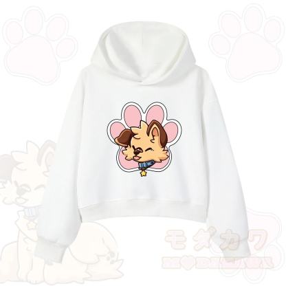 MODAKAWA X popipeko Cute Puppy Print Hoodie Sweatshirt - White - 3XL - image 2