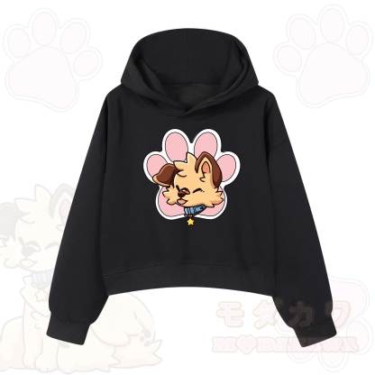 MODAKAWA X popipeko Cute Puppy Print Hoodie Sweatshirt - Black - 3XL - image 1