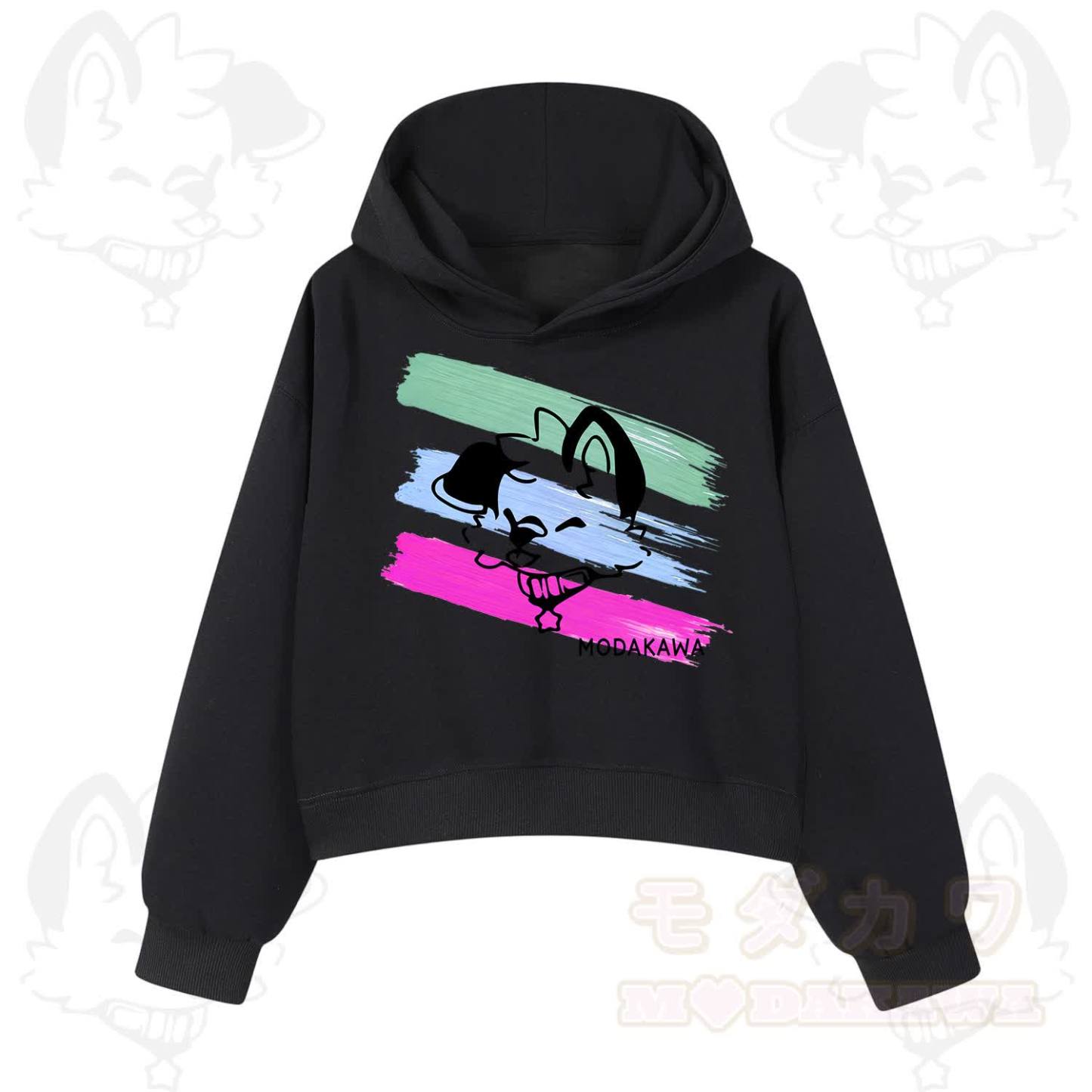 MODAKAWA X popipeko Colorful Cute Puppy Print Hoodie Sweatshirt - Black - 3XL - image 2
