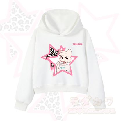  MODAKAWA X zarckets Kawaii Anime Fox Star Graphic Hoodie Sweatshirt - White - 3XL - image 3