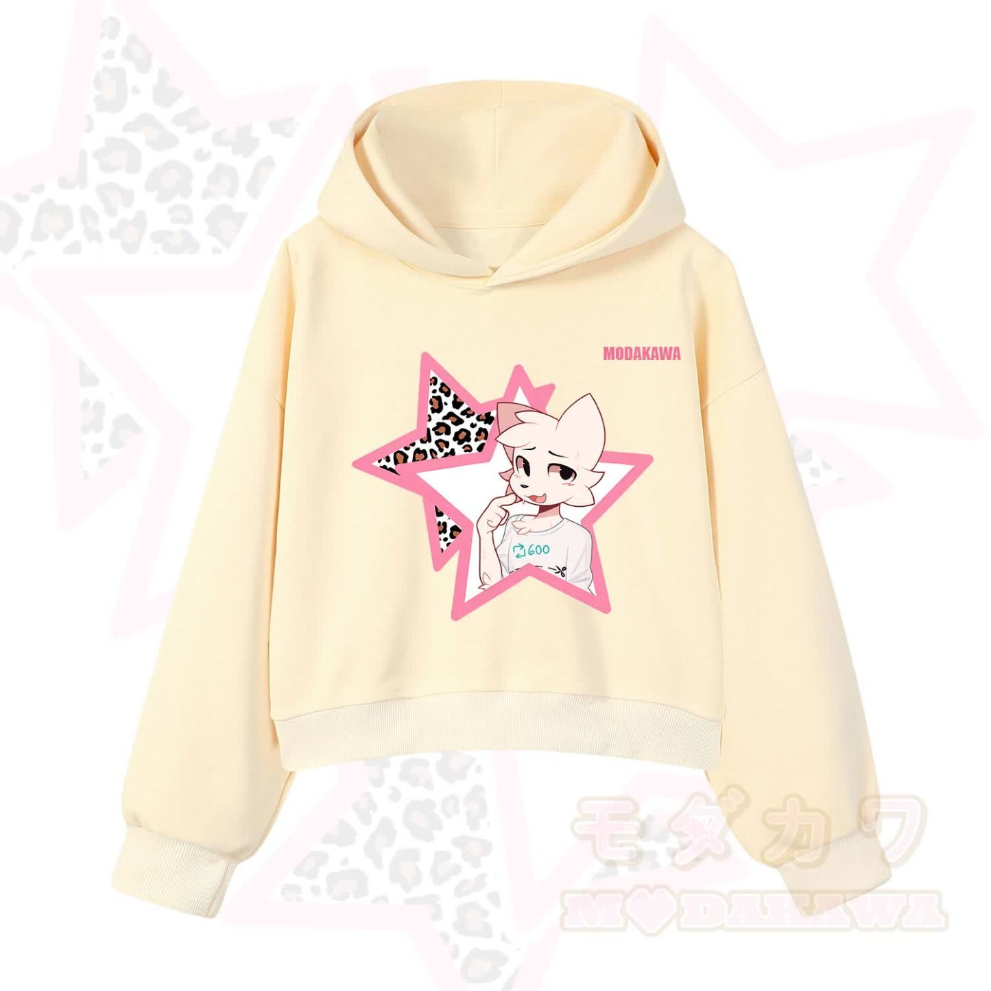  MODAKAWA X zarckets Kawaii Anime Fox Star Graphic Hoodie Sweatshirt - Apricot - 3XL - image 5