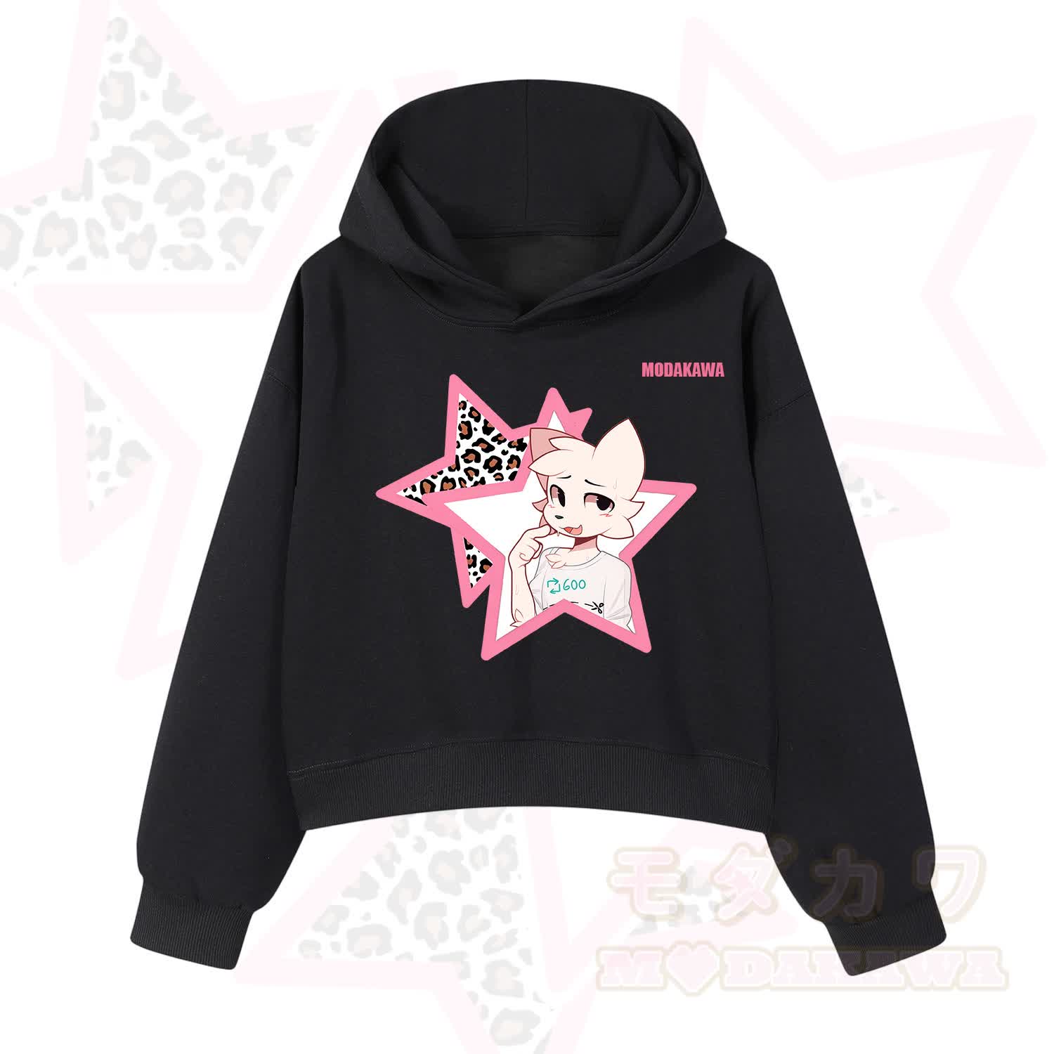  MODAKAWA X zarckets Kawaii Anime Fox Star Graphic Hoodie Sweatshirt - Black - 3XL - image 2