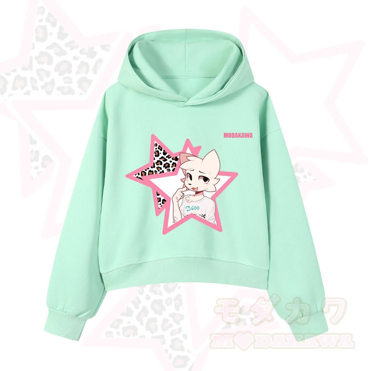  MODAKAWA X zarckets Kawaii Anime Fox Star Graphic Hoodie Sweatshirt - Green - 3XL - image 1
