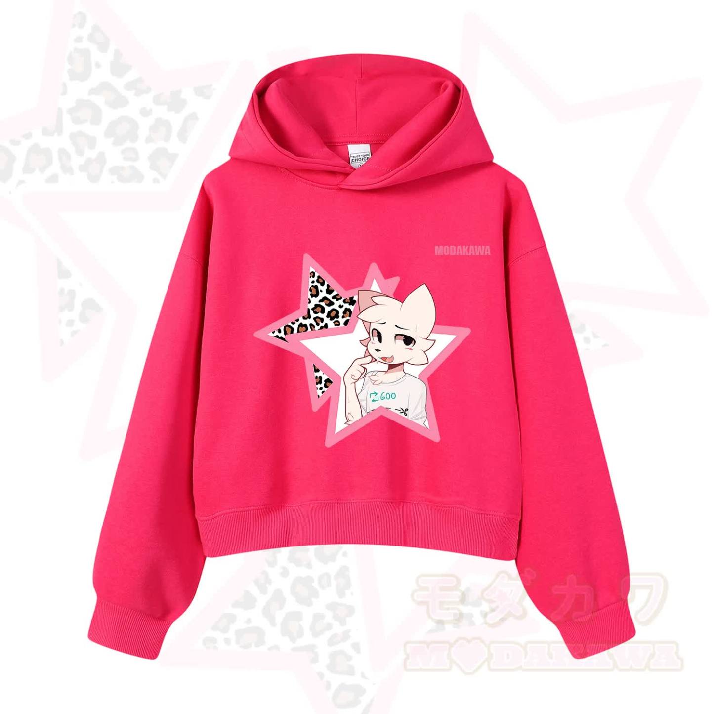  MODAKAWA X zarckets Kawaii Anime Fox Star Graphic Hoodie Sweatshirt - Fuchsia - 3XL - image 11