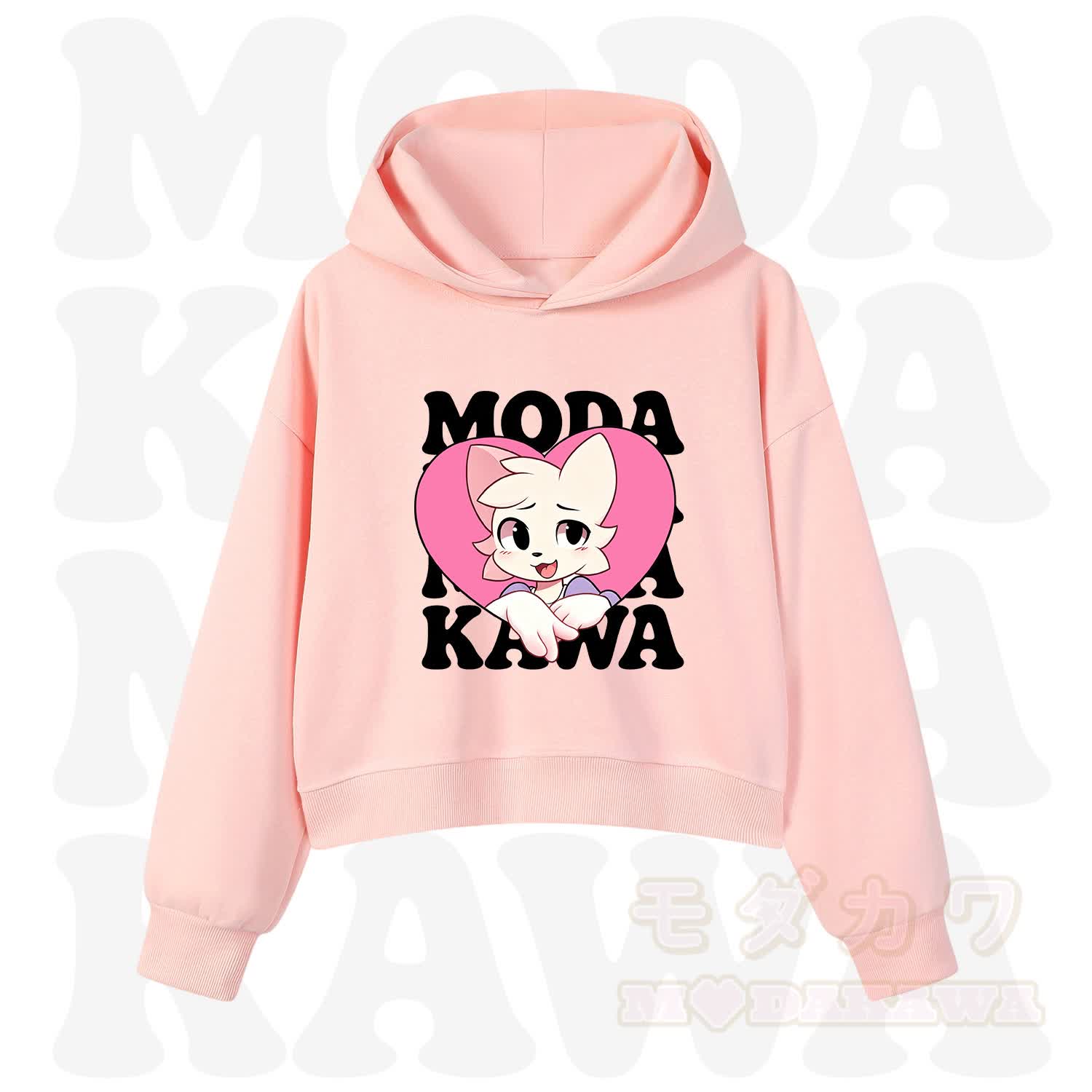  MODAKAWA X zarckets Anime Fox Heart Graphic Hoodie Sweatshirt - Pink - 3XL - image 1