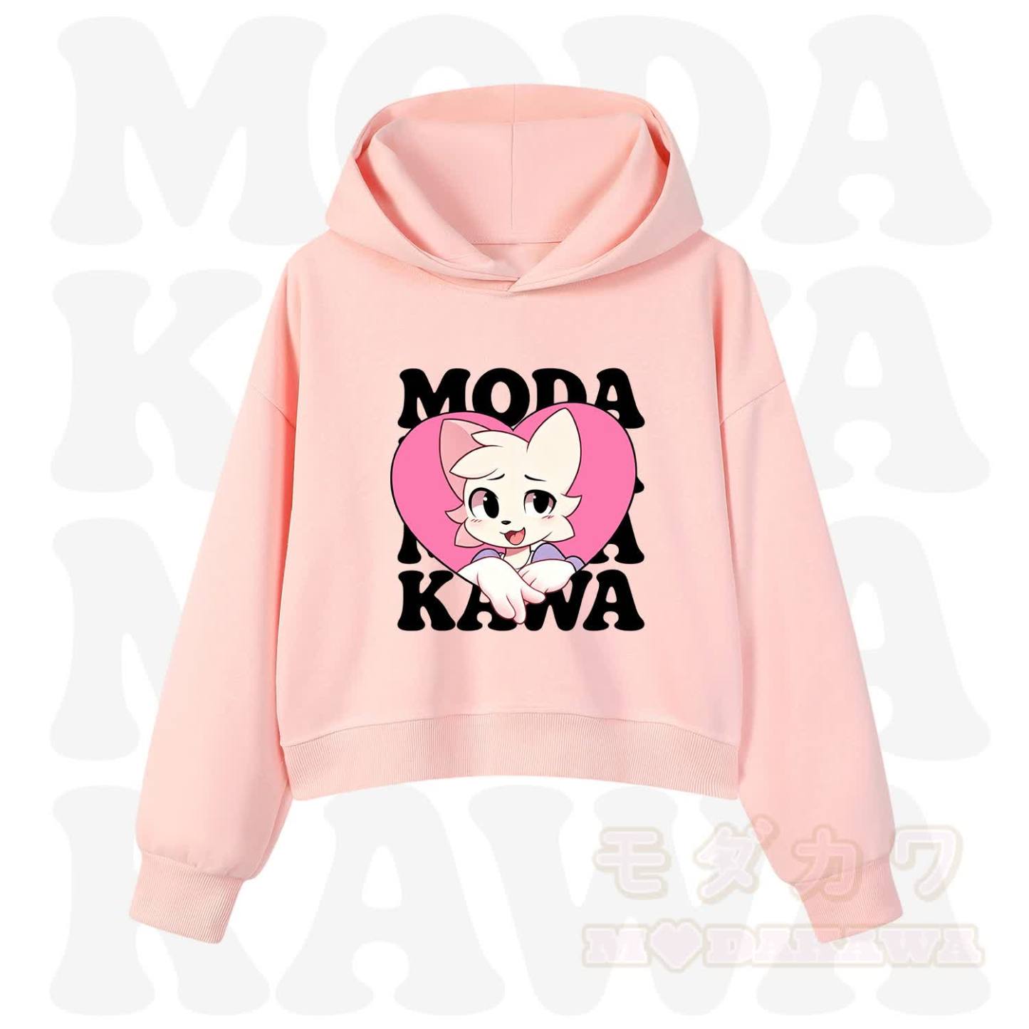  MODAKAWA X zarckets Anime Fox Heart Graphic Hoodie Sweatshirt - Pink - 3XL - image 1