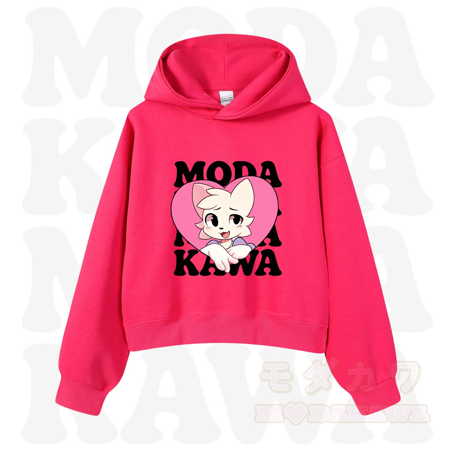  MODAKAWA X zarckets Anime Fox Heart Graphic Hoodie Sweatshirt - Fuchsia - 3XL - image 14