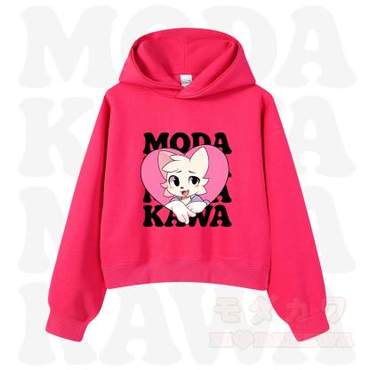  MODAKAWA X zarckets Anime Fox Heart Graphic Hoodie Sweatshirt - Fuchsia - 3XL - image 14