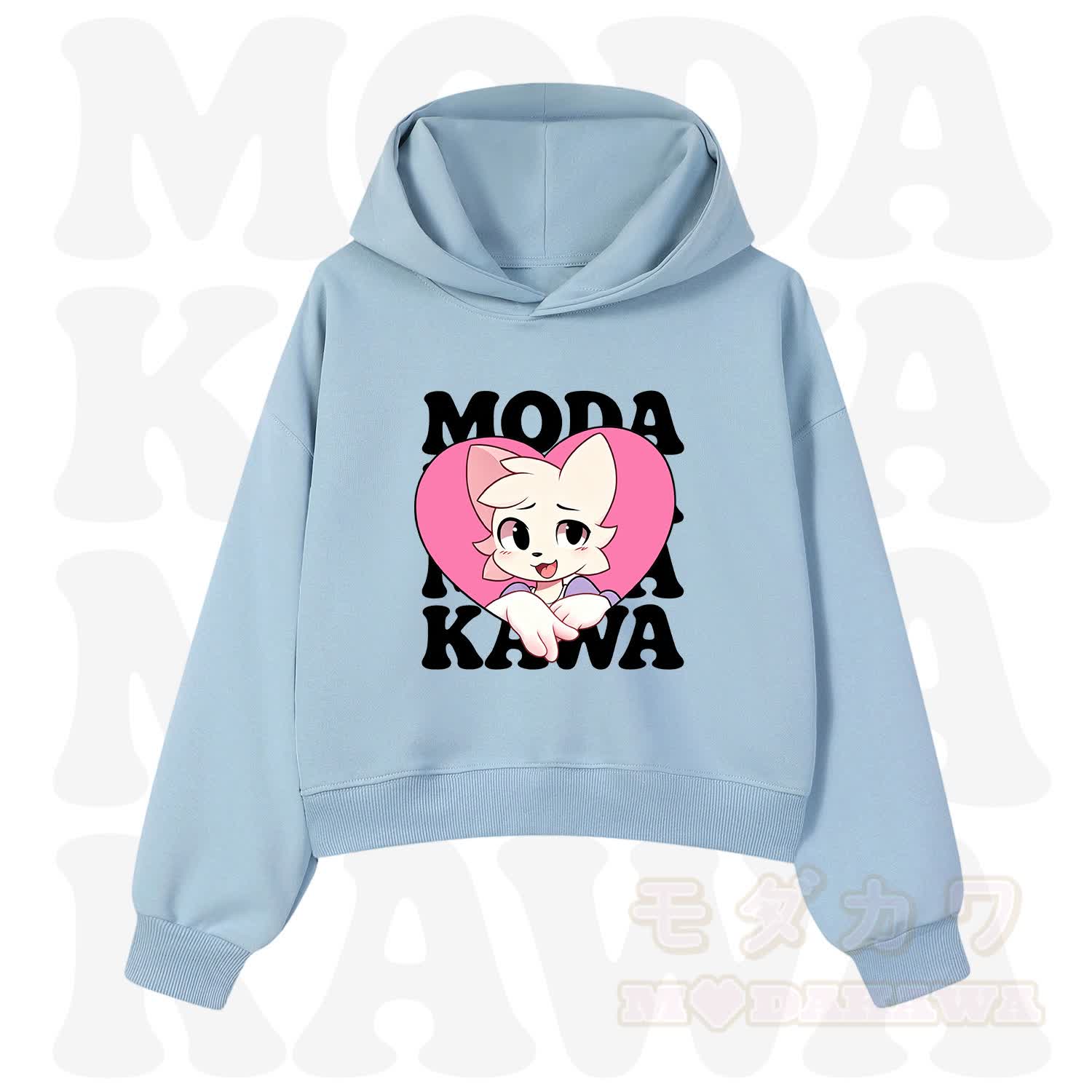  MODAKAWA X zarckets Anime Fox Heart Graphic Hoodie Sweatshirt - Blue - 3XL - image 13