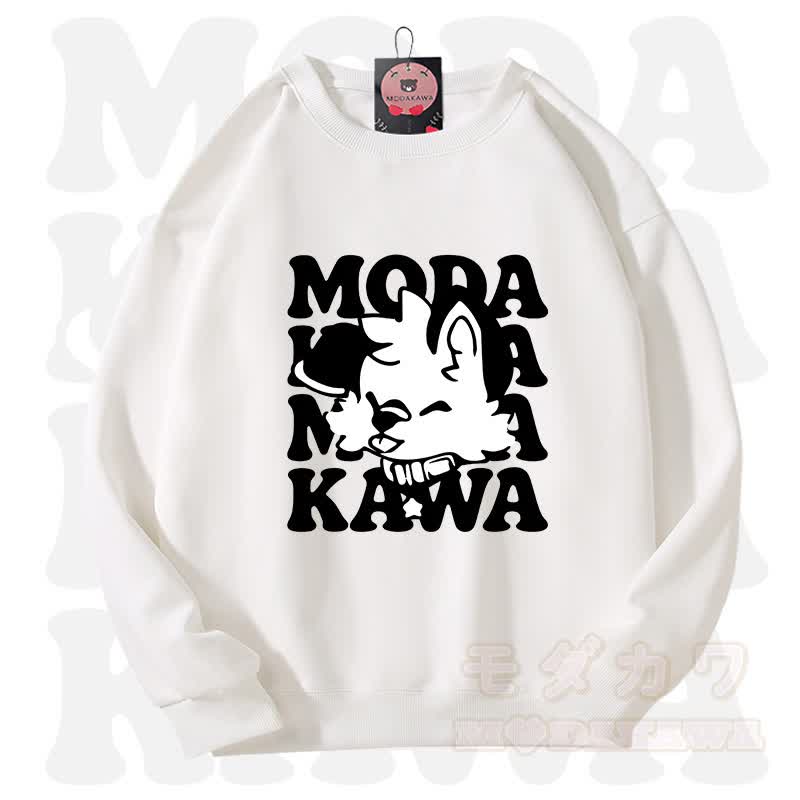 MODAKAWA X popipeko Lovely Puppy Graphic Unisex Sweatshirt - White - 3XL - image 2