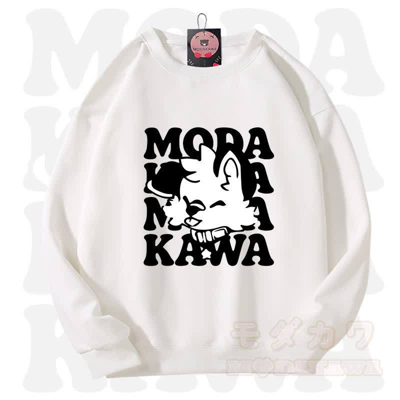 MODAKAWA X popipeko Lovely Puppy Graphic Unisex Sweatshirt - White - 3XL - image 2