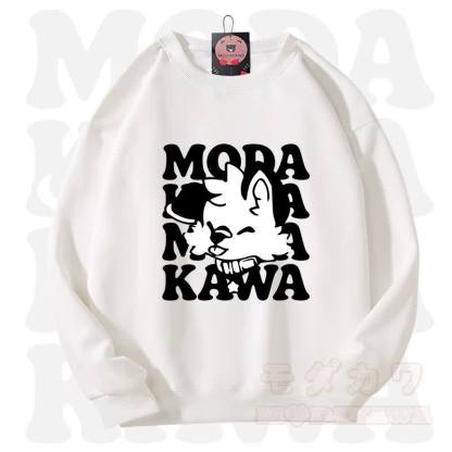 MODAKAWA X popipeko Lovely Puppy Graphic Unisex Sweatshirt - White - 3XL - image 2