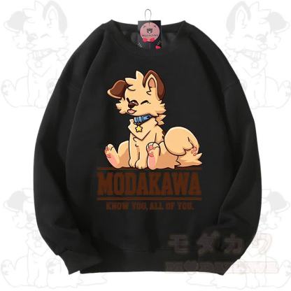 MODAKAWA X popipeko Charming Puppy Graphic Unisex Sweatshirt - Black - 3XL - image 2