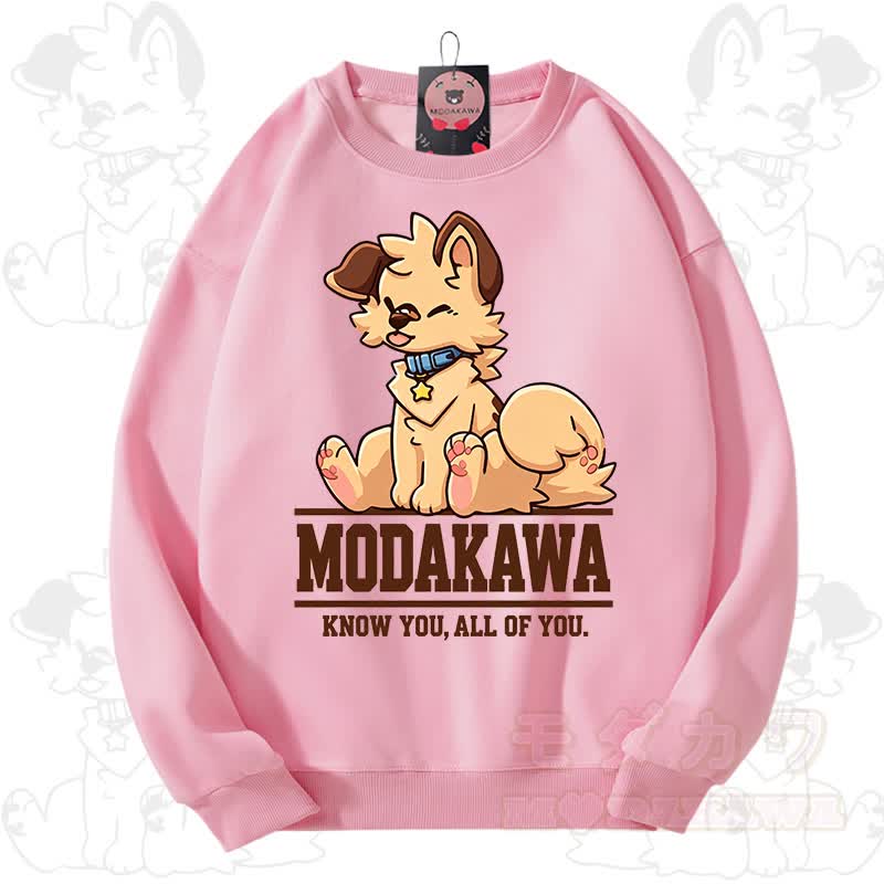 MODAKAWA X popipeko Charming Puppy Graphic Unisex Sweatshirt - Pink - 3XL - image 4
