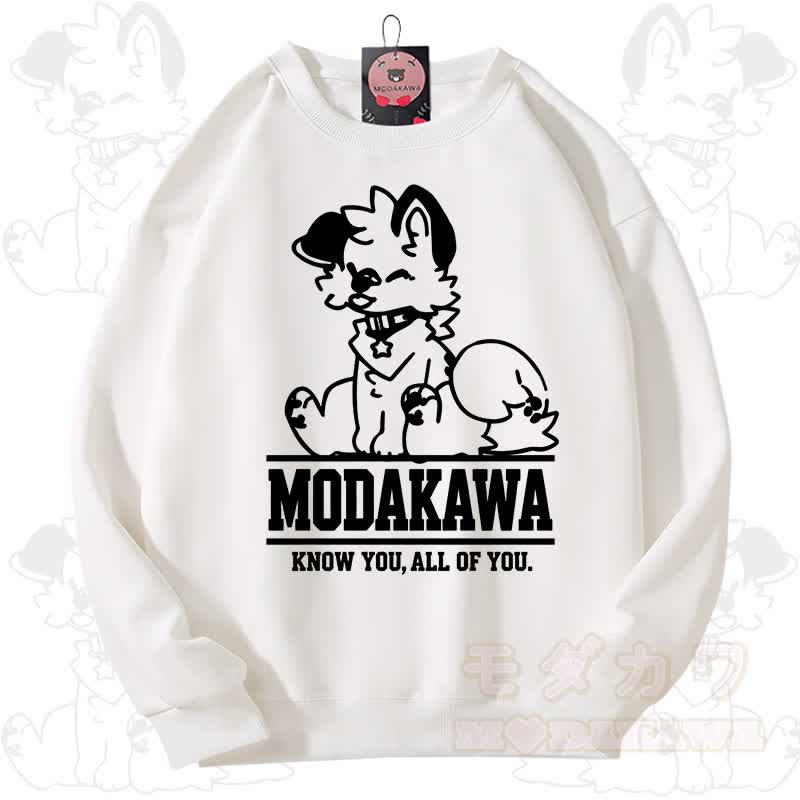 MODAKAWA X popipeko Kawaii Puppy Graphic Unisex Sweatshirt - White - 3XL - image 2