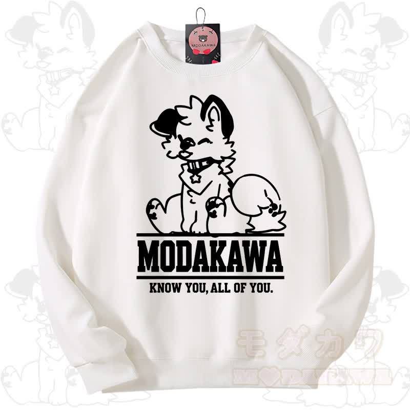 MODAKAWA X popipeko Kawaii Puppy Graphic Unisex Sweatshirt - White - 3XL - image 2