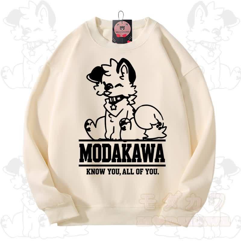 MODAKAWA X popipeko Kawaii Puppy Graphic Unisex Sweatshirt - Light Beige - 3XL - image 1