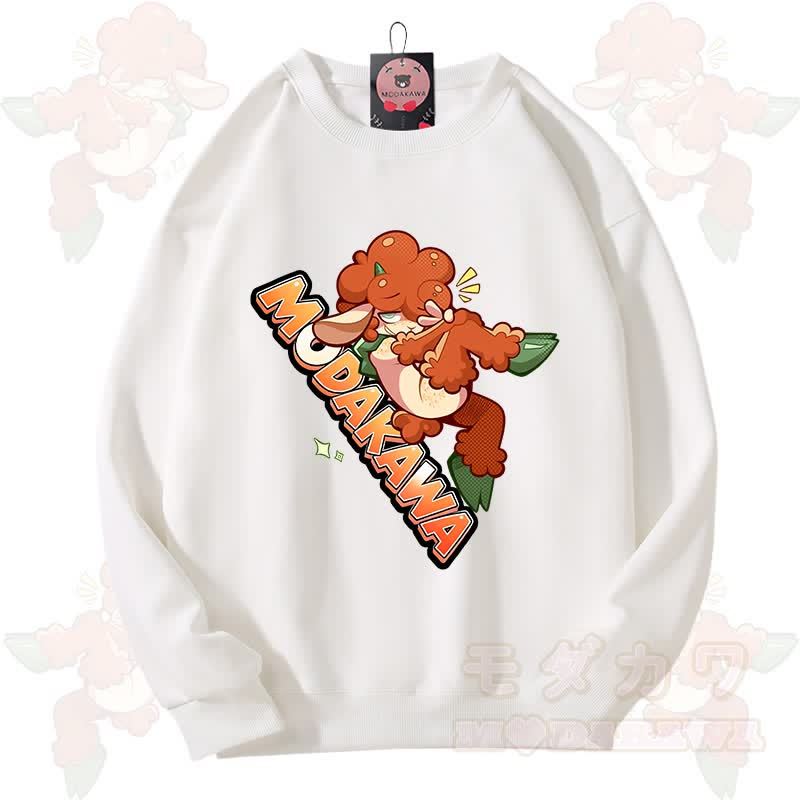 MODAKAWA X zarckets Lovely Animals Graphic Unisex Sweatshirt - White - 3XL - image 2