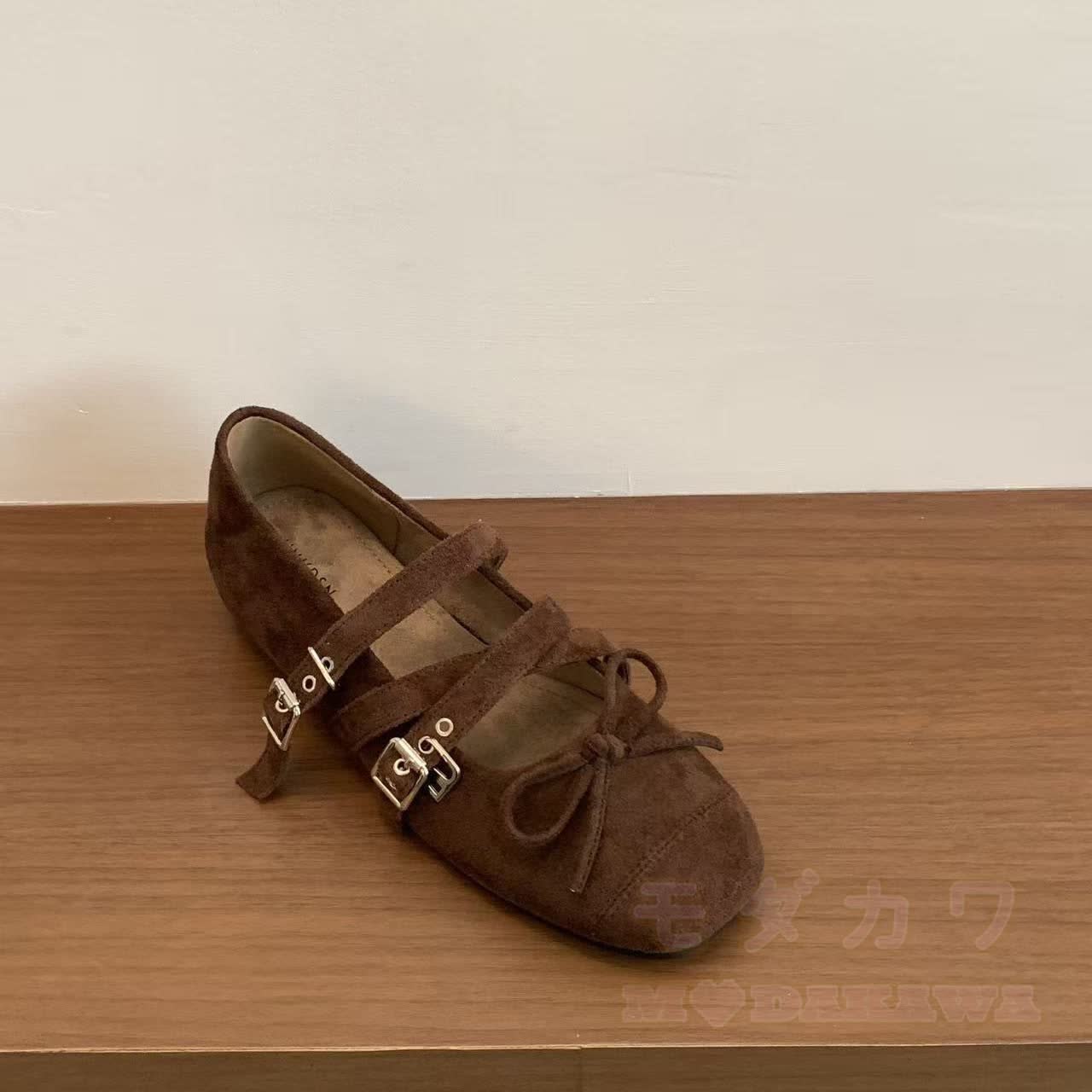 Vintage Square Toe Mary Jane Casual Shoes - Coffee - 40 - image 8
