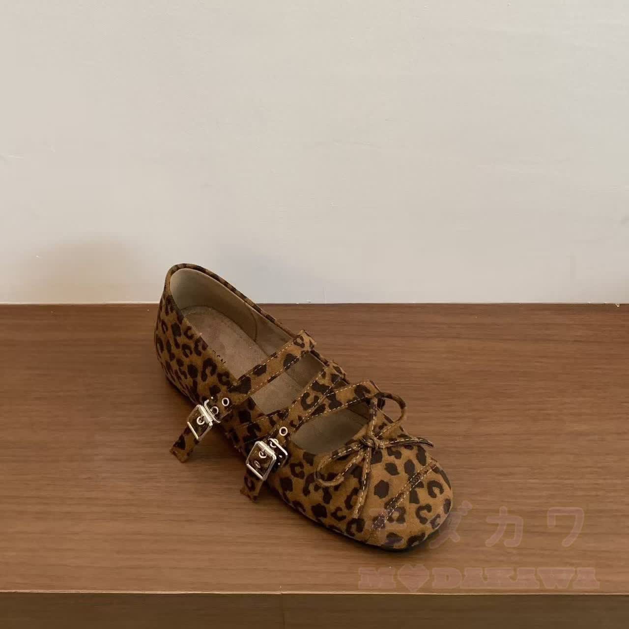 Vintage Square Toe Mary Jane Casual Shoes - Leopard Print - 40 - image 7