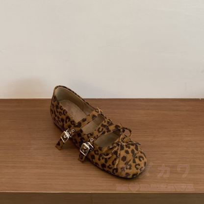 Vintage Square Toe Mary Jane Casual Shoes - Leopard Print - 40 - image 7