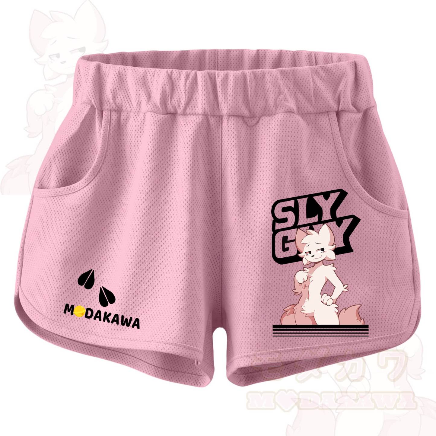 MODAKAWA X zarckets SLY GUY Anime Fox Print Casual Shorts - Pink - 5XL - image 4