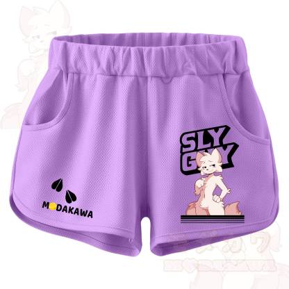 MODAKAWA X zarckets SLY GUY Anime Fox Print Casual Shorts - Purple - 5XL - image 5