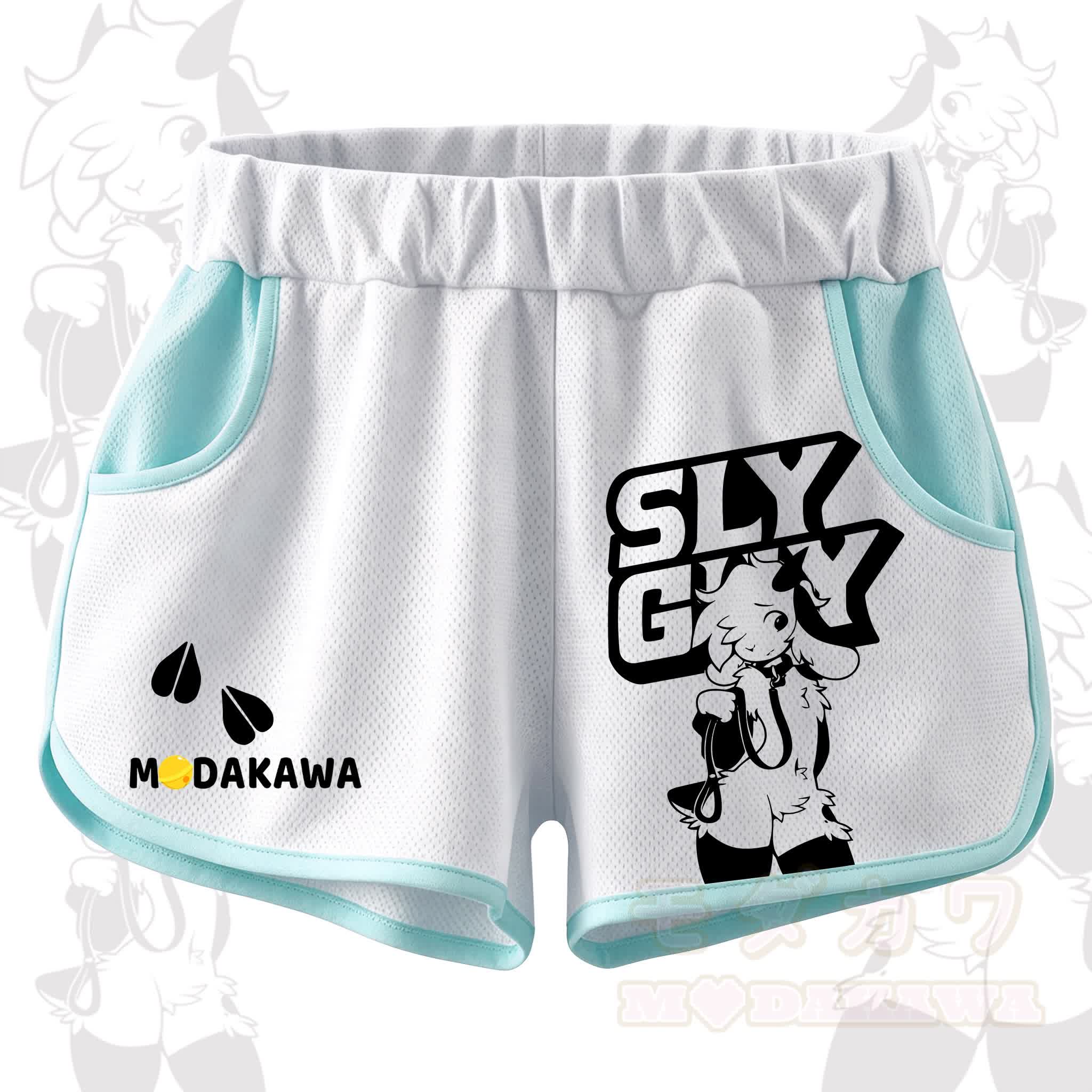 MODAKAWA X zarckets SLY GUY Anime Goat Print Casual Shorts - Mint Green - 5XL - image 3