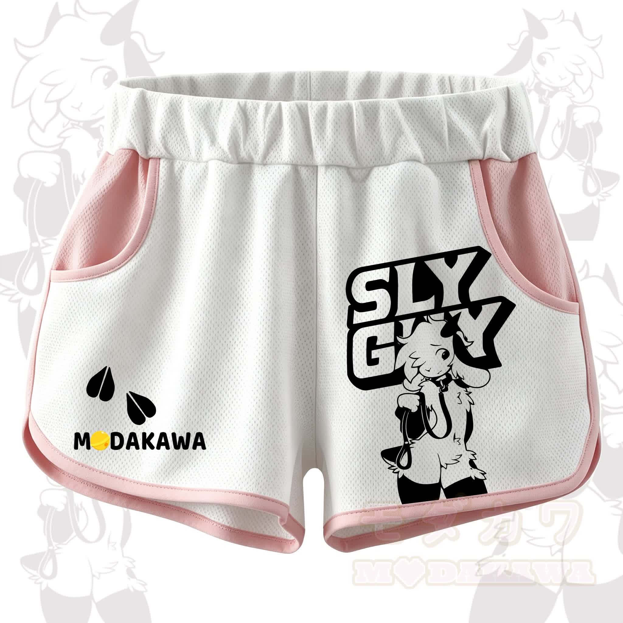 MODAKAWA X zarckets SLY GUY Anime Goat Print Casual Shorts - Pink - 5XL - image 2