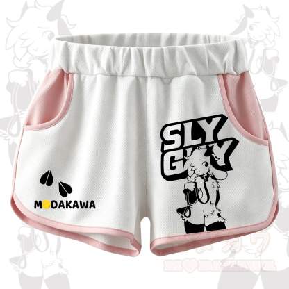 MODAKAWA X zarckets SLY GUY Anime Goat Print Casual Shorts - Pink - 5XL - image 2