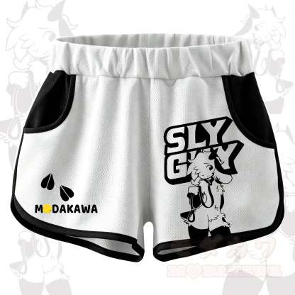 MODAKAWA X zarckets SLY GUY Anime Goat Print Casual Shorts - Black - 5XL - image 1