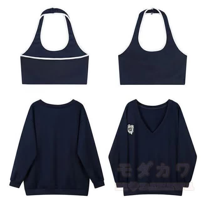 Oversized Hoodie with Off Shoulder Cami Top Two Pieces Set - Fleece-Lined Set - 2XL - image 2