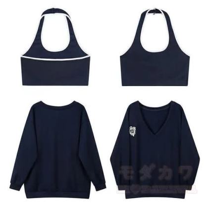 Oversized Hoodie with Off Shoulder Cami Top Two Pieces Set - Fleece-Lined Set - 2XL - image 2