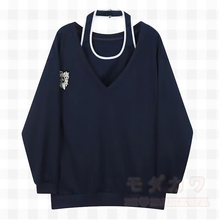 Oversized Hoodie with Off Shoulder Cami Top Two Pieces Set - Set - 2XL - image 1