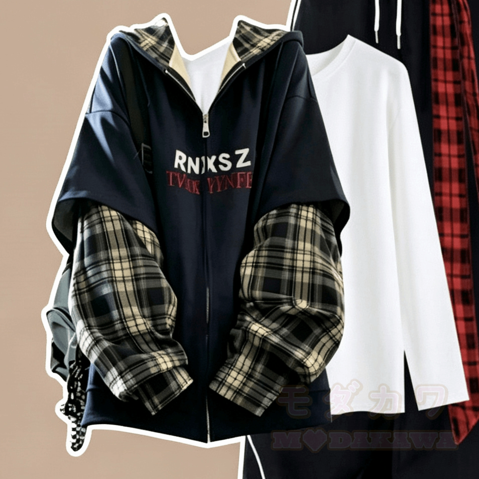 Casual Hooded Sweatshirt with Long Sleeves Top and Pants Three Pieces Set - Sweatshirt  + White Top - XL - image 3