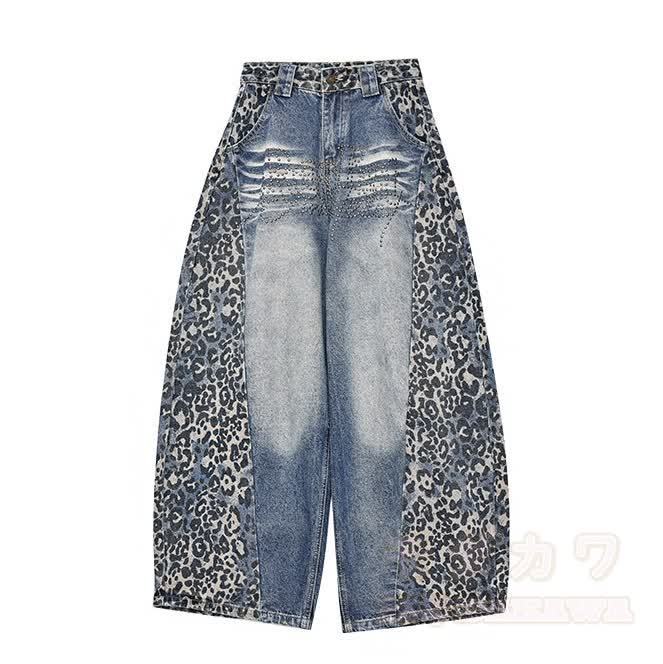 Vintage Leopard Print Wide Leg Jeans - image 6