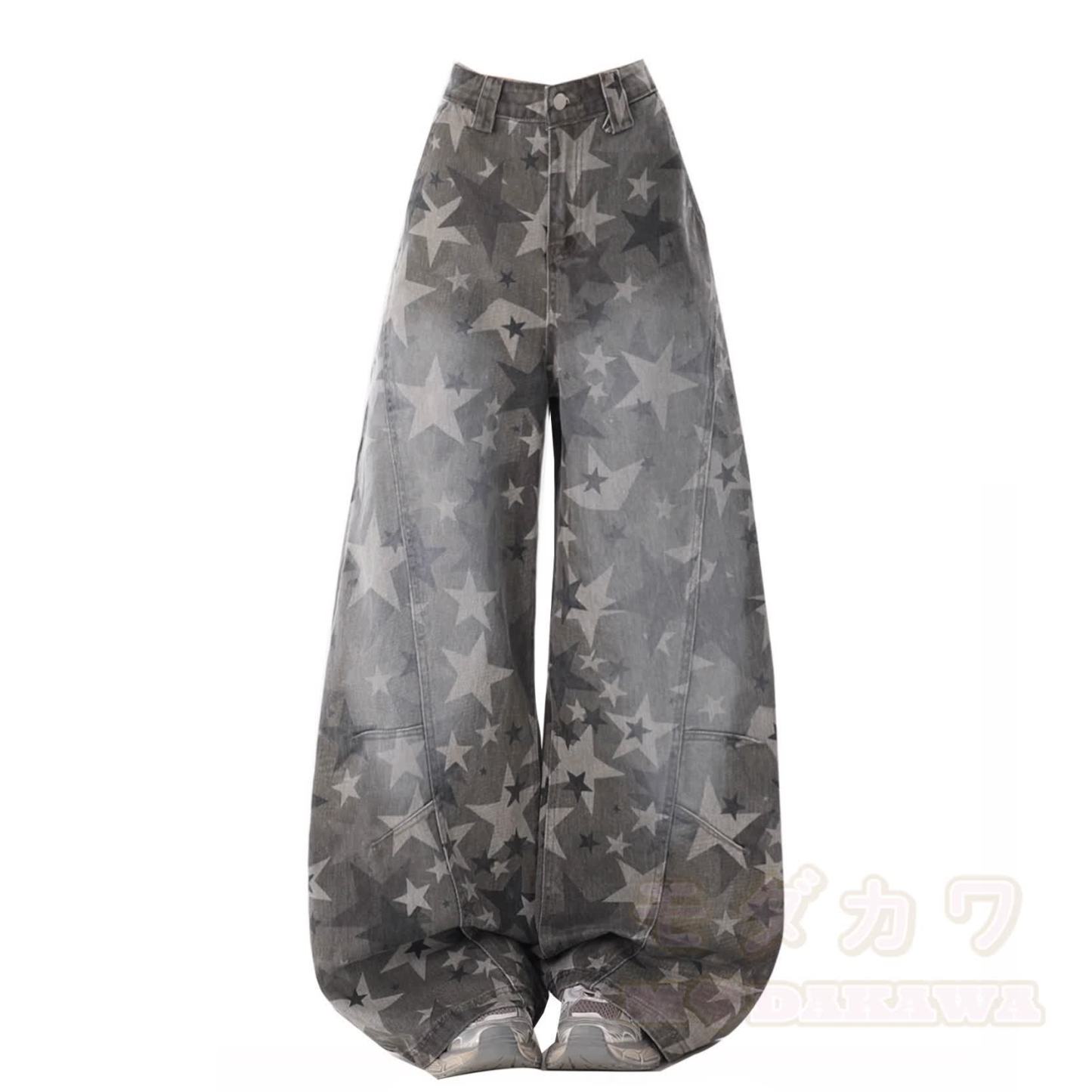Y2K Star Print Camo Wide Leg Jeans - image 8