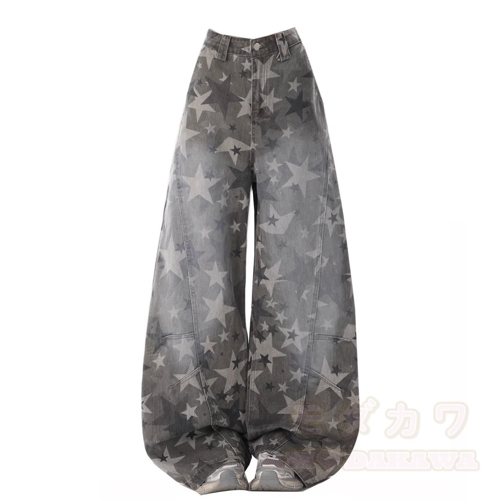 Y2K Star Print Camo Wide Leg Jeans - image 8