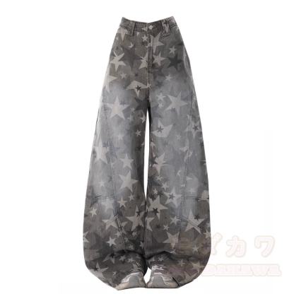 Y2K Star Print Camo Wide Leg Jeans - image 8