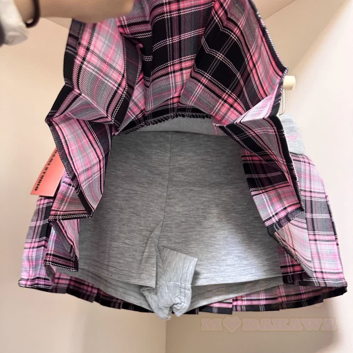 Y2K Embroidered Plaid Pleated Mini Skirt - image 6