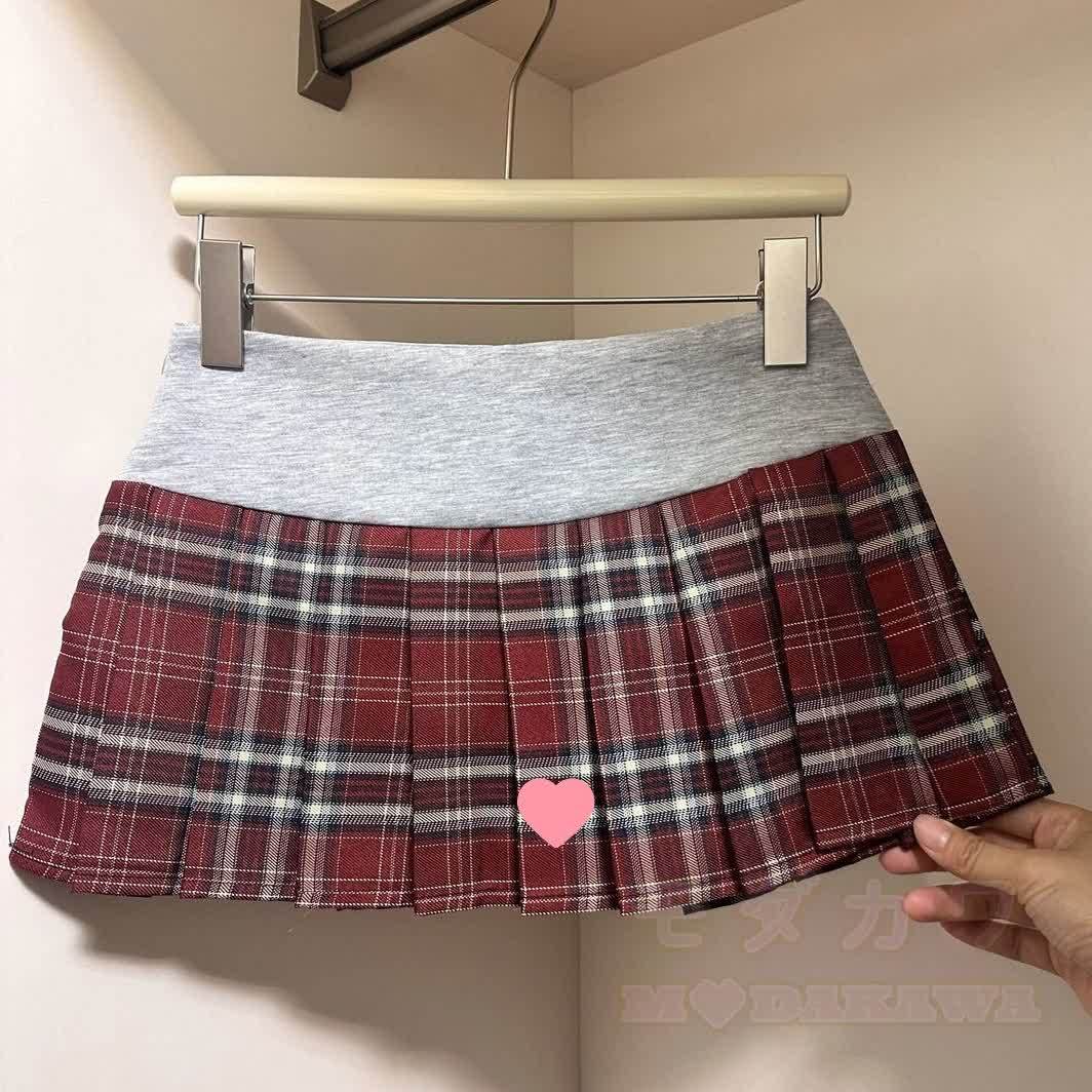 Y2K Embroidered Plaid Pleated Mini Skirt - image 7