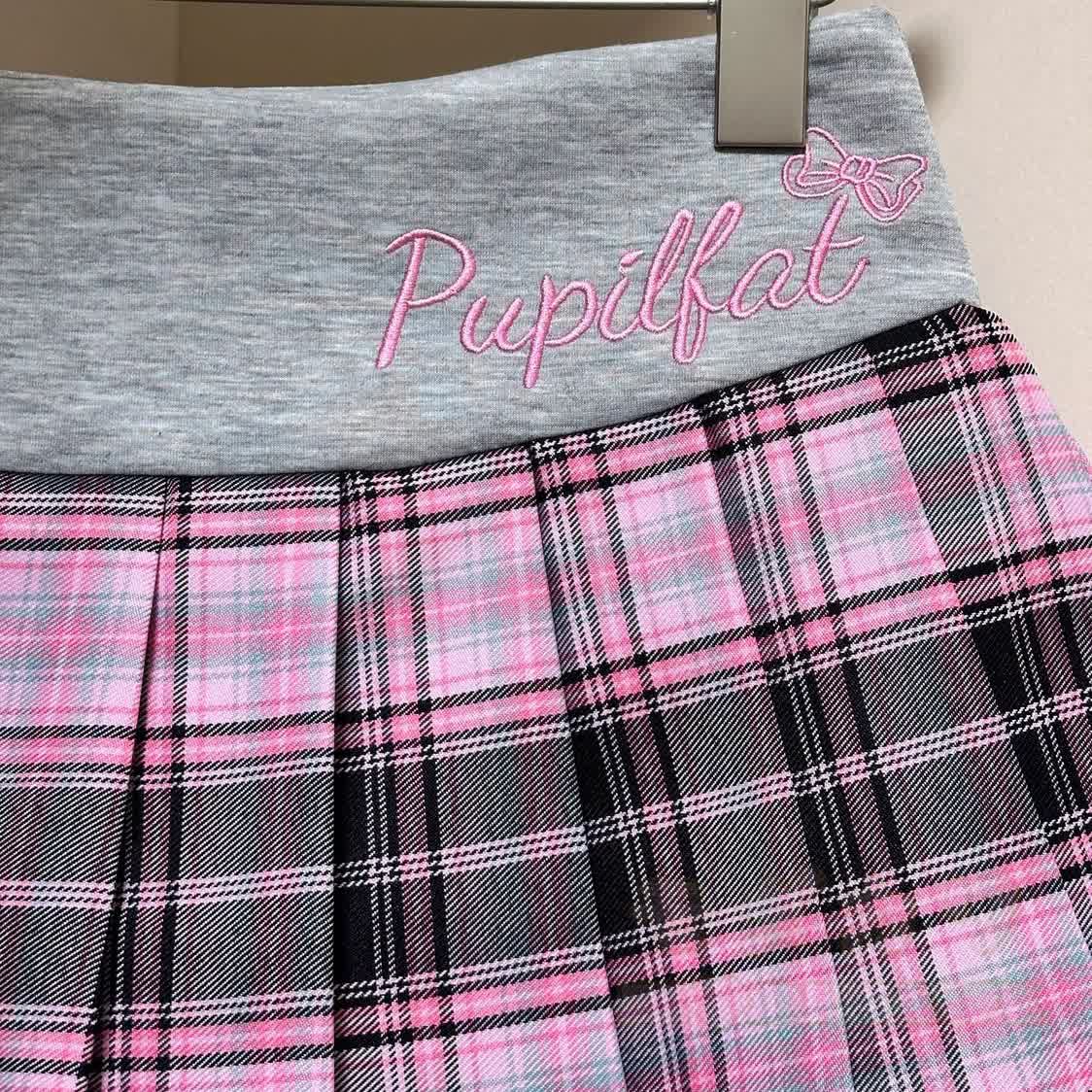 Y2K Embroidered Plaid Pleated Mini Skirt - image 5