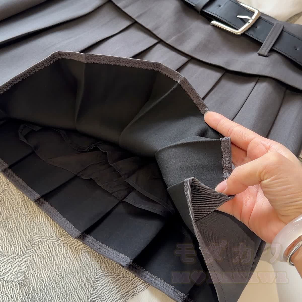 Preppy Pleated Mini Skirt with Belt - image 6