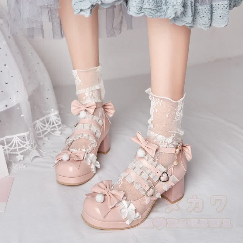 Sweet Lolita Bow Mary Jane Heels - image 5