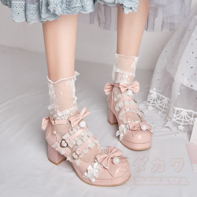 Sweet Lolita Bow Mary Jane Heels - image 4