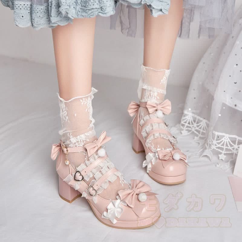 Sweet Lolita Bow Mary Jane Heels - image 4