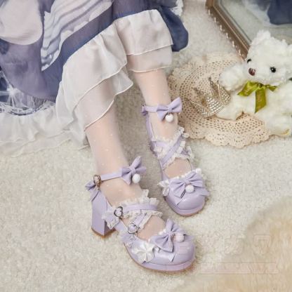 Sweet Lolita Bow Mary Jane Heels - image 2
