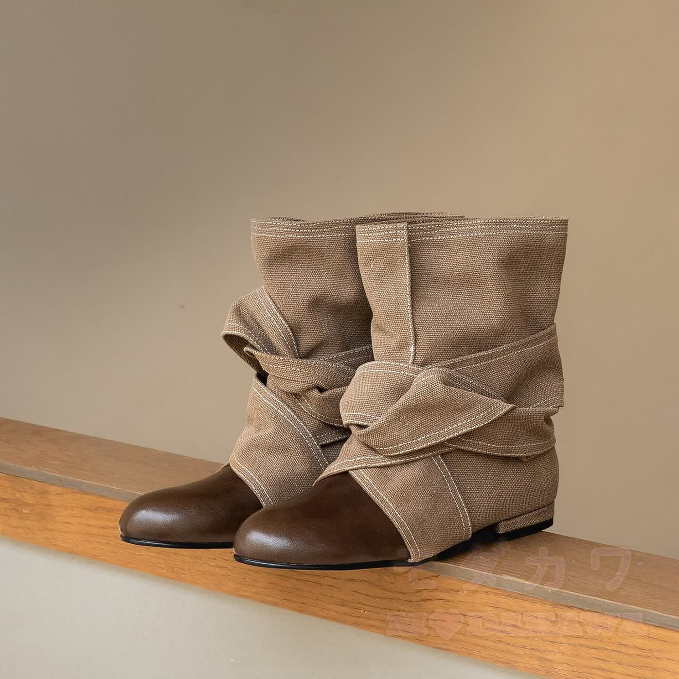 Vintage Bow Lace Up Round Toe Boots - image 8